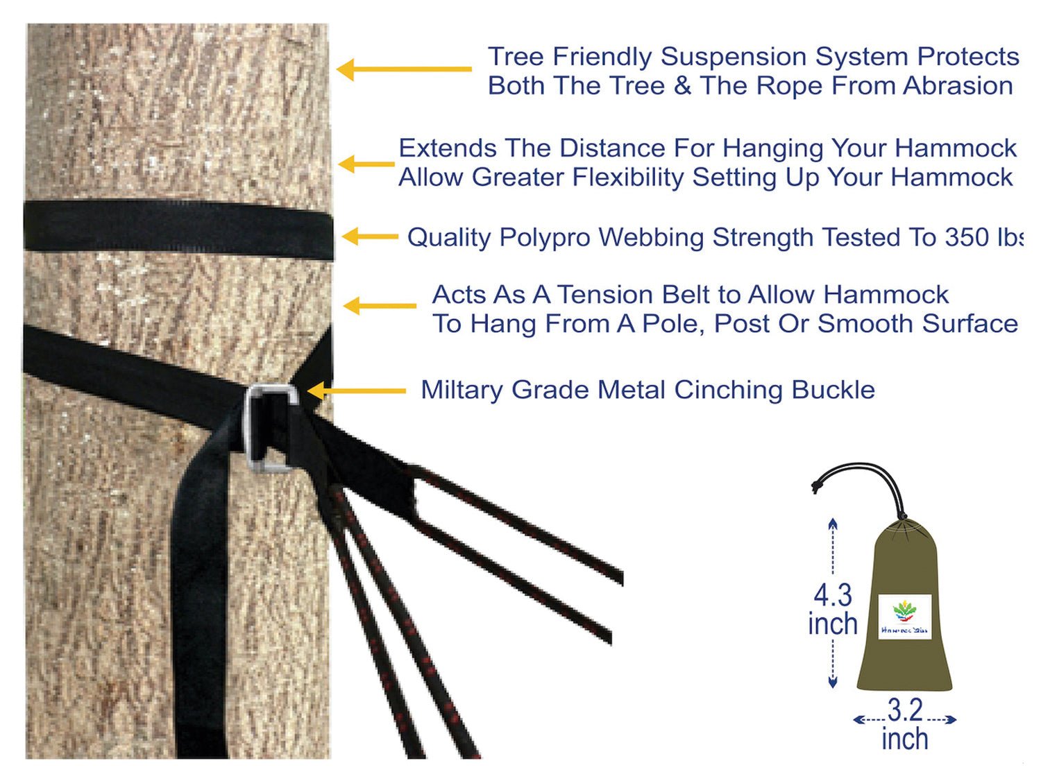 Delu X E Cinching Tree Straps - Get Tight Gear