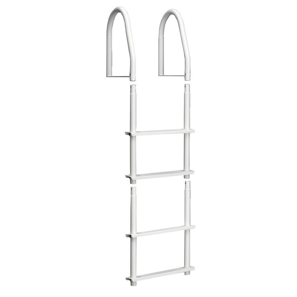 Dock Edge Fixed 4 Step Ladder Bright White Galvalume - Get Tight Gear