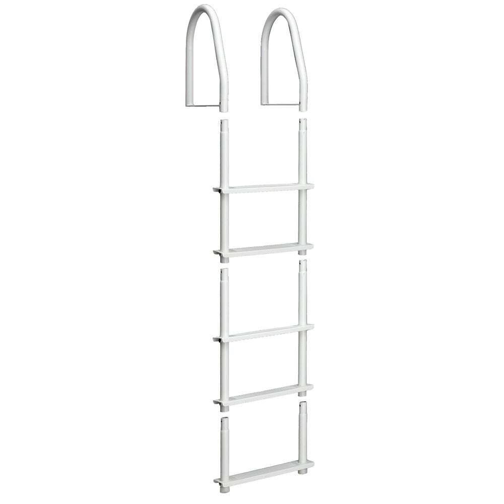 Dock Edge Fixed 5 Step Ladder Bight White Galvalume - Get Tight Gear