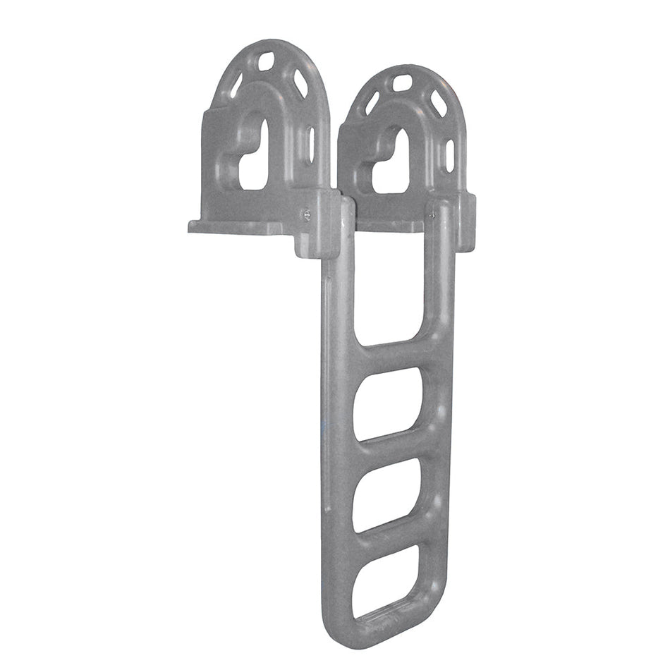 Dock Edge Flip - Up Polyethylene Roto Molded 4 - Step Dock Ladder - Grey - Get Tight Gear