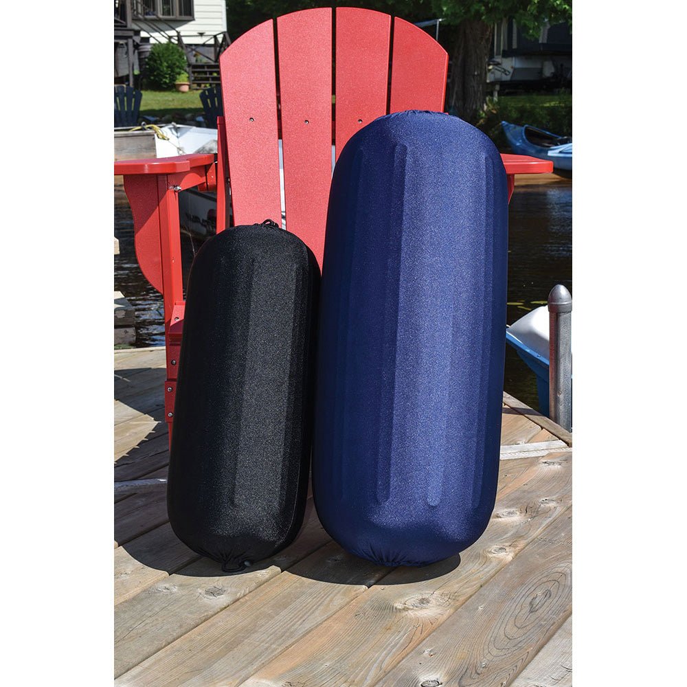 Dock Edge Reversible Fender Cover - Black/Blue - X - Large - Get Tight Gear