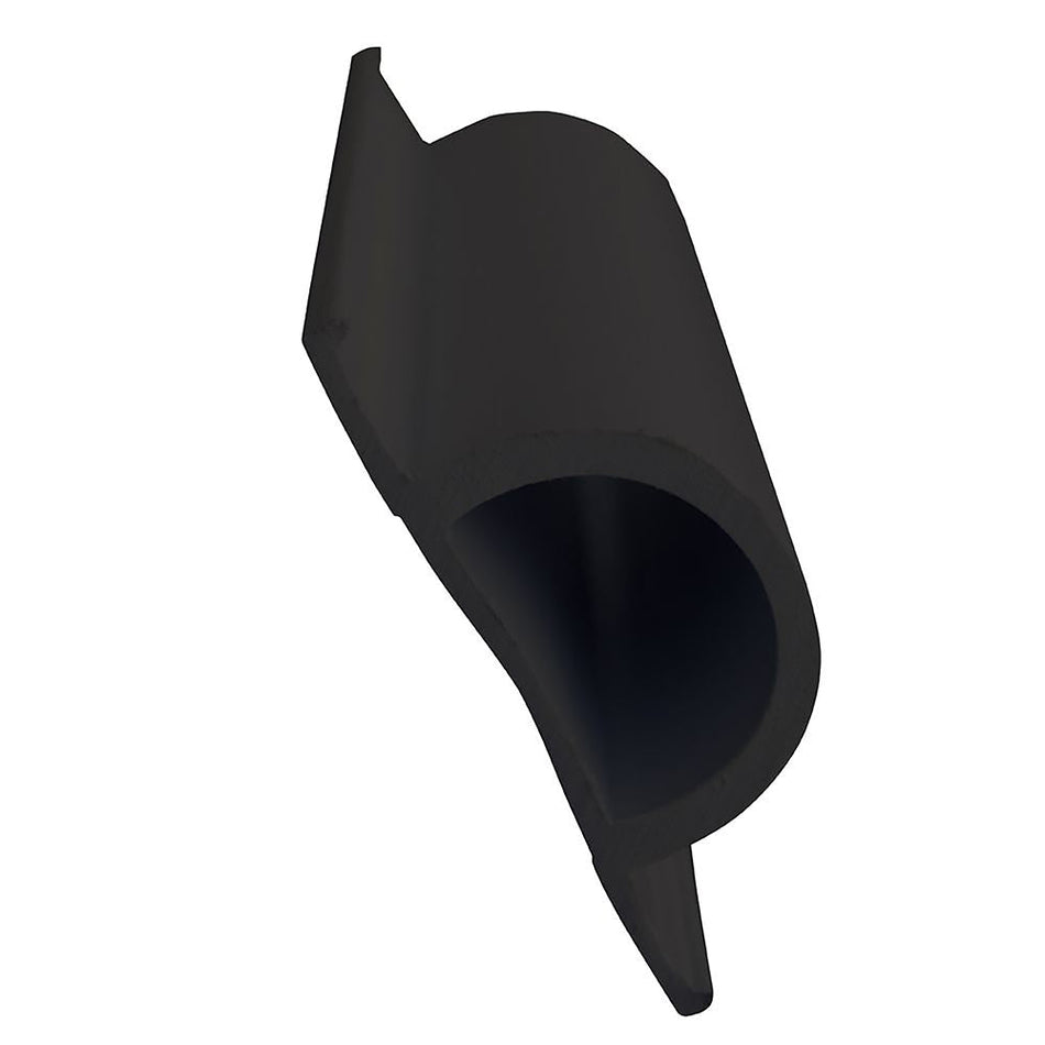 Dock Edge Standard "D" PVC Profile - 16' Roll - Black - Get Tight Gear