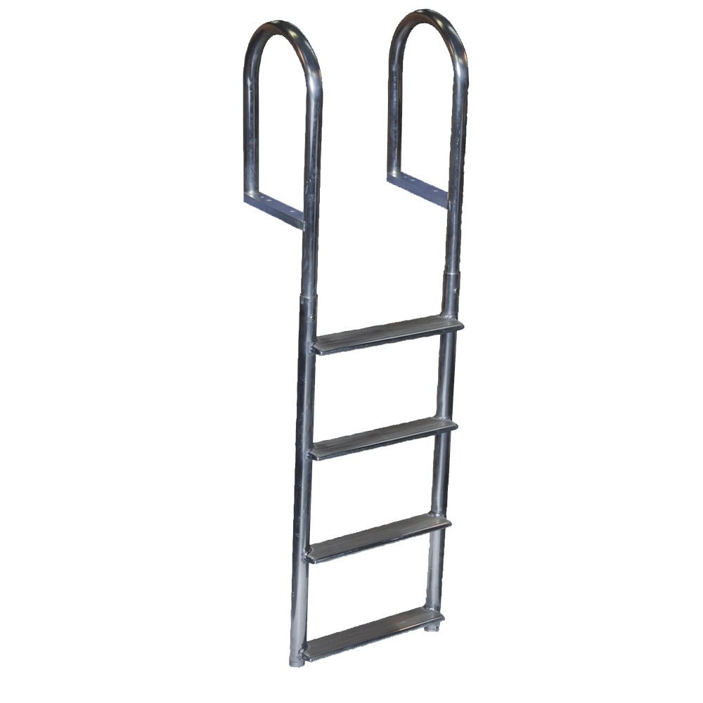 Dock Edge Welded Aluminum Fixed Wide Step Ladder - 4 - Step - Get Tight Gear