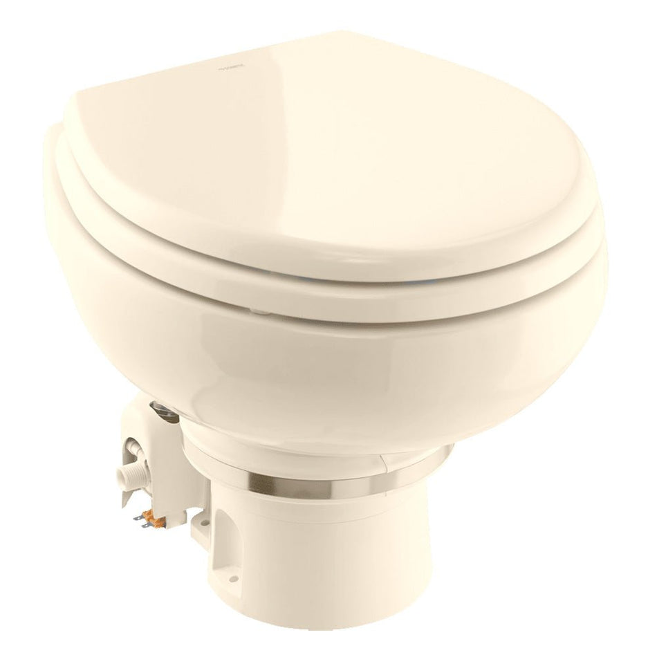 Dometic MasterFlush 7160 Bone Electric Macerating Toilet w/Orbit Base - Raw Water - 12V - Get Tight Gear