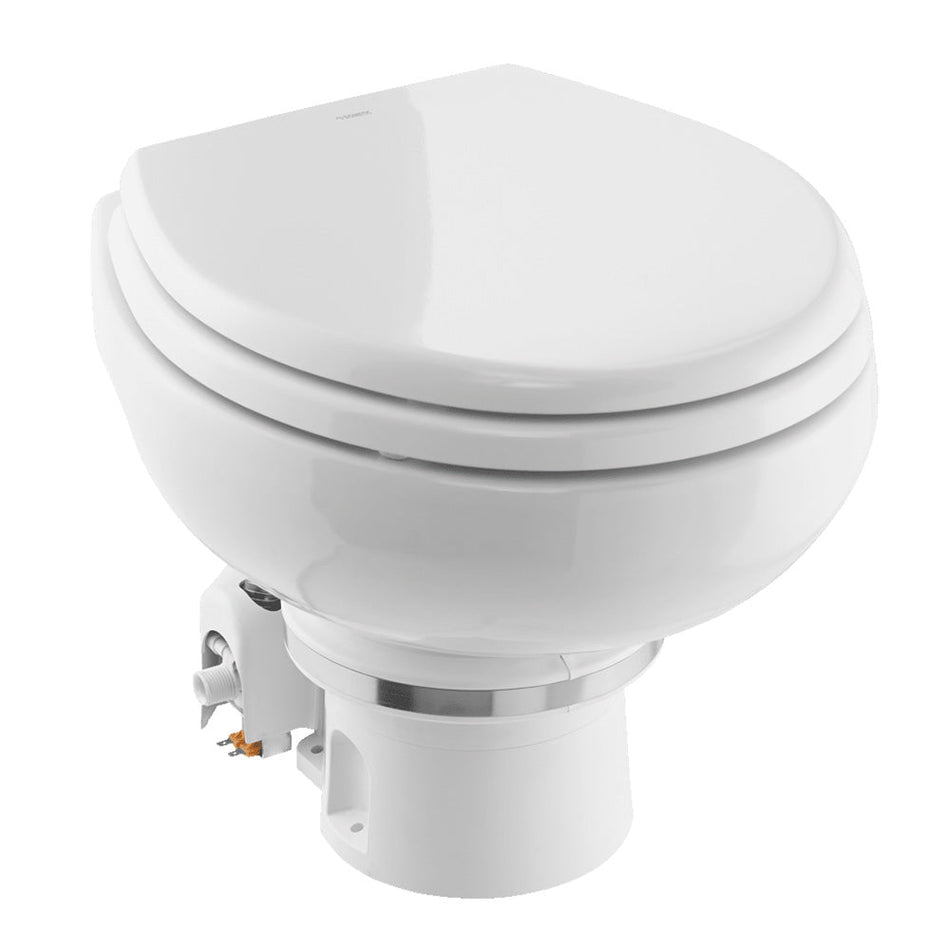 Dometic MasterFlush MF 7120 - White - Electric Macerating Toilet w/Orbit Base & Slow Close Seat - Freshwater - 12V - Get Tight Gear