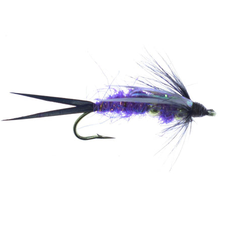 Double Bead Purple Psycho Prince Nymph Fly Fishing Flies - 1 Dozen Flies Hook Size 10 - Get Tight Gear