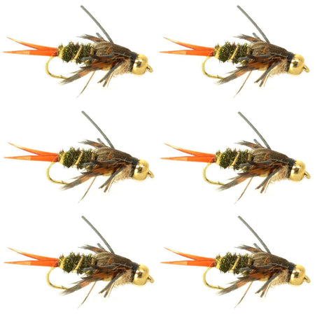 Double Bead Twenty Incher Nymph Fly Fishing Flies - 6 Flies Hook Size 10 - Get Tight Gear