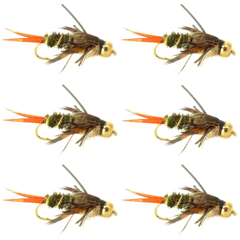 Double Bead Twenty Incher Nymph Fly Fishing Flies - 6 Flies Hook Size 10 - Get Tight Gear