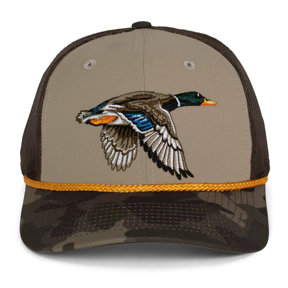 Drake Mallard Duck Hat 6 - Panel Mesh back Rope Cap - Get Tight Gear