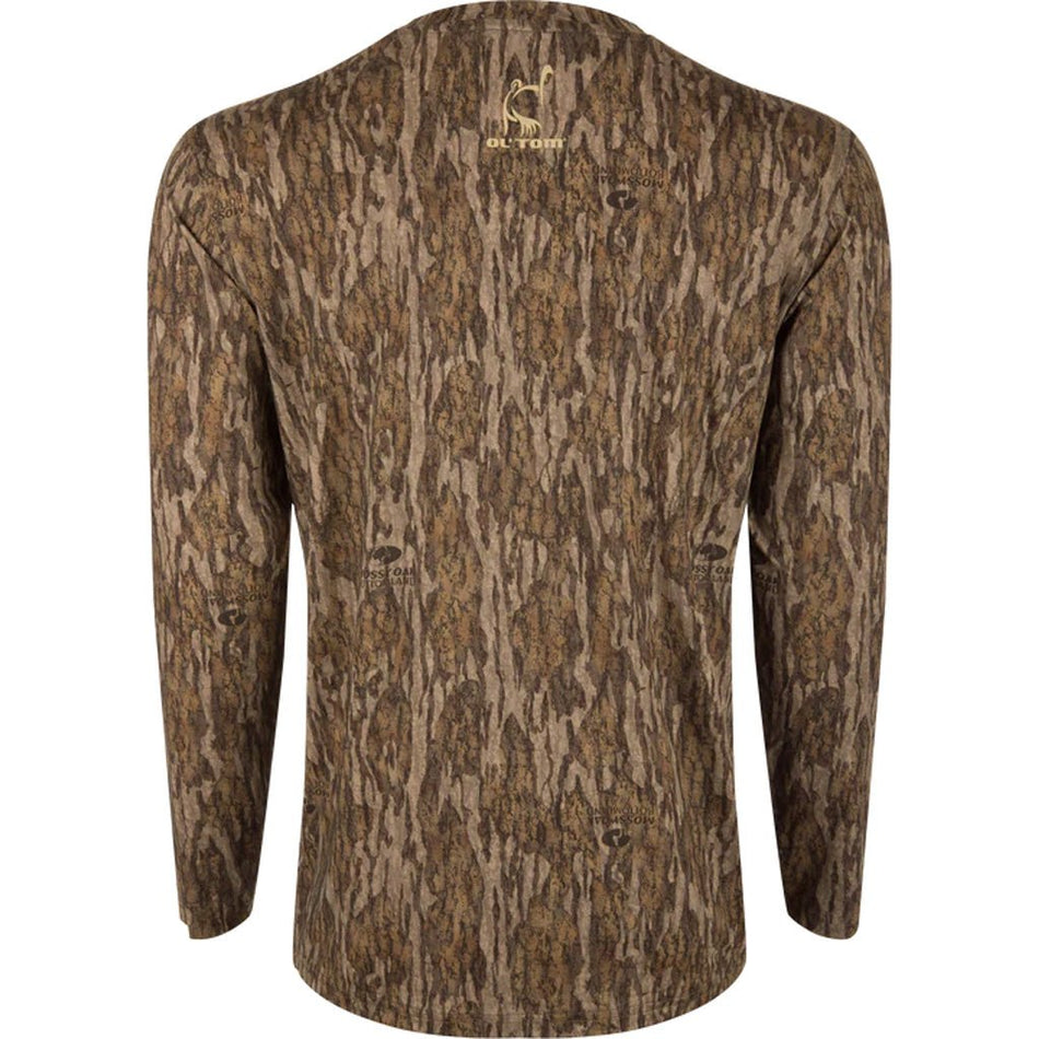 Drake Ol' Tom Performance Crew Camo Print LS MO Bottomland 2XLarge - Get Tight Gear
