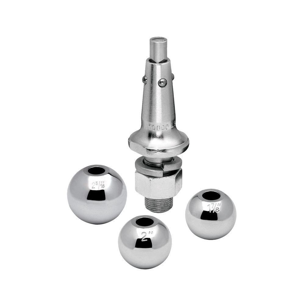 Draw - Tite Interchangeable Hitch Ball w/ 1" Shank - 1 - 7/8", 2", 2 - 5/16" Balls - Get Tight Gear