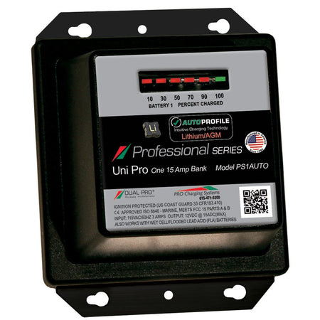 Dual Pro PS1 Auto 15A - 1 - Bank Lithium/AGM Battery Charger - Get Tight Gear
