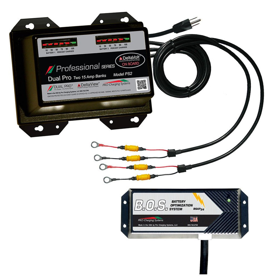 Dual Pro PS2 2 Bank Battery Charger w/2 Bank B.O.S. - Get Tight Gear
