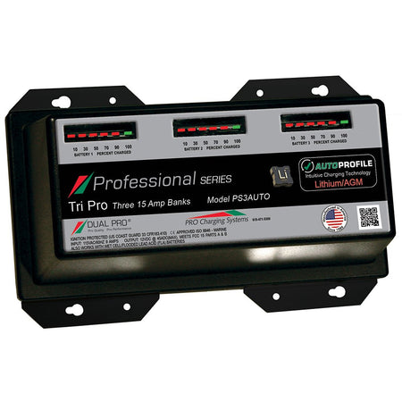 Dual Pro PS3 Auto 15A - 3 - Bank Lithium/AGM Battery Charger - Get Tight Gear