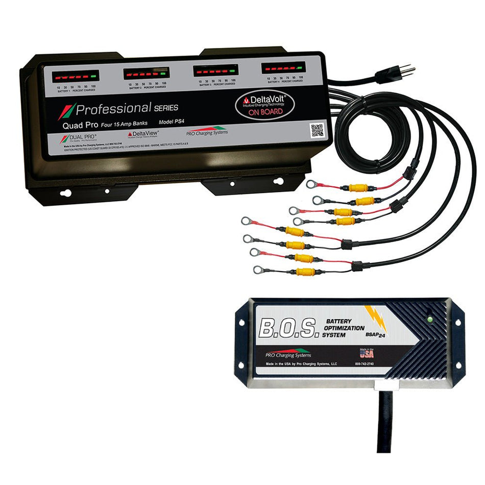 Dual Pro PS4 4 Bank Battery Charger w/2 Bank B.O.S. - Get Tight Gear