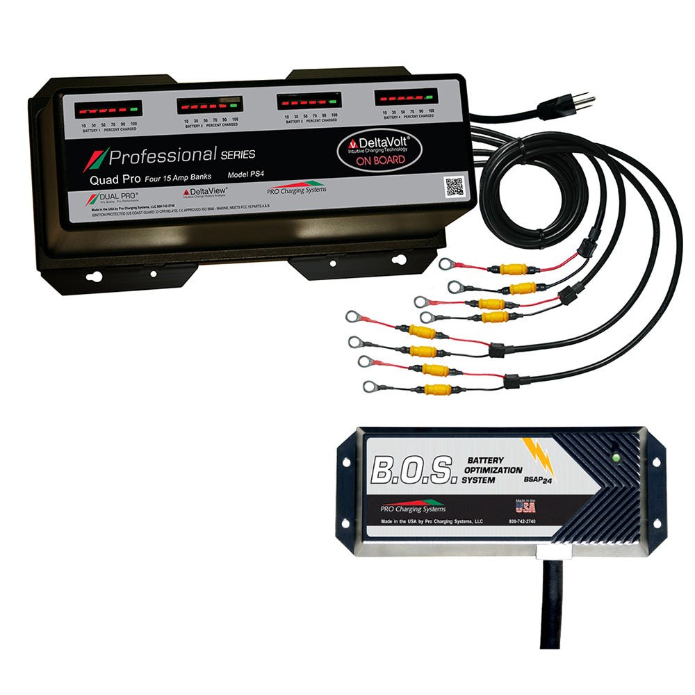 Dual Pro PS4 4 Bank Battery Charger w/3 Bank B.O.S. - Get Tight Gear