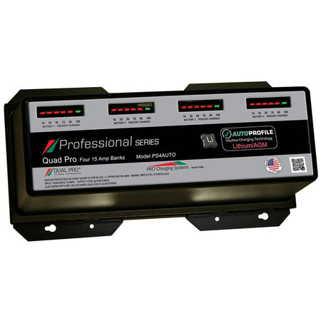 Dual Pro PS4 Auto 15A - 4 - Bank Lithium/AGM Battery Charger - Get Tight Gear