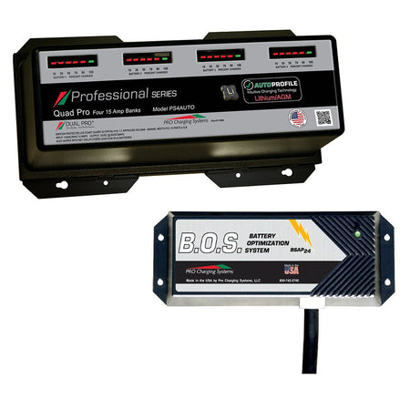 Dual Pro PS4 Auto 4 Bank Battery Charger w/3 Bank B.O.S. - Get Tight Gear