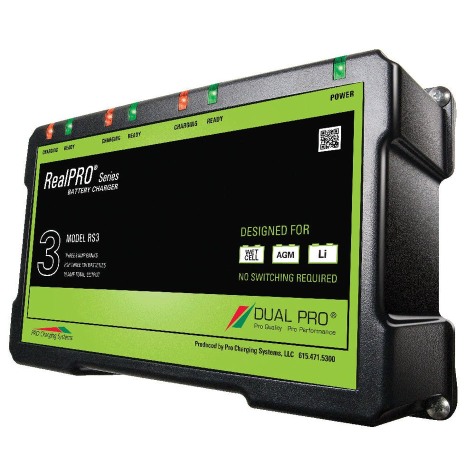 Dual Pro RealPRO Series Battery Charger - 18A - 3 - 6A - Banks - 12V - 36V - Get Tight Gear