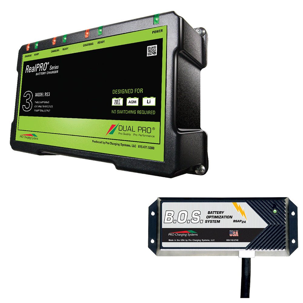 Dual Pro RS3 3 Bank Battery Charger w/3 Bank B.O.S. - Get Tight Gear