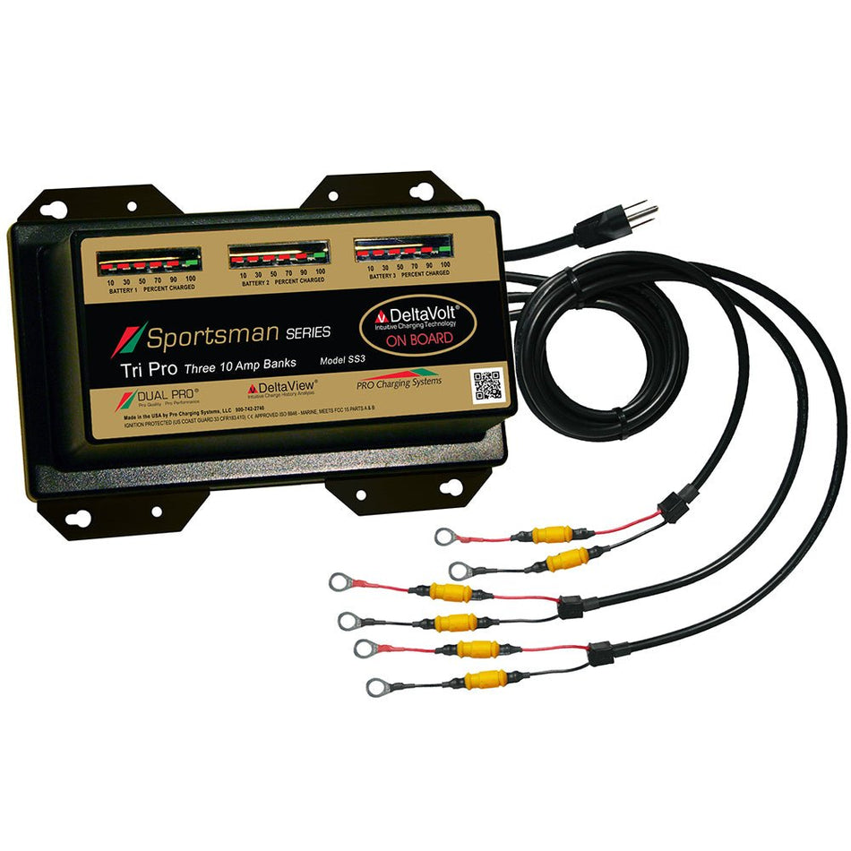 Dual Pro Sportsman Series Battery Charger - 30A - 3 - 10A - Banks - 12V - 36V - Get Tight Gear