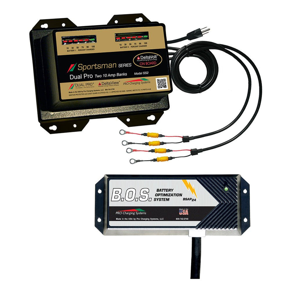 Dual Pro SS2 2 Bank Battery Charger w/2 Bank B.O.S. - Get Tight Gear