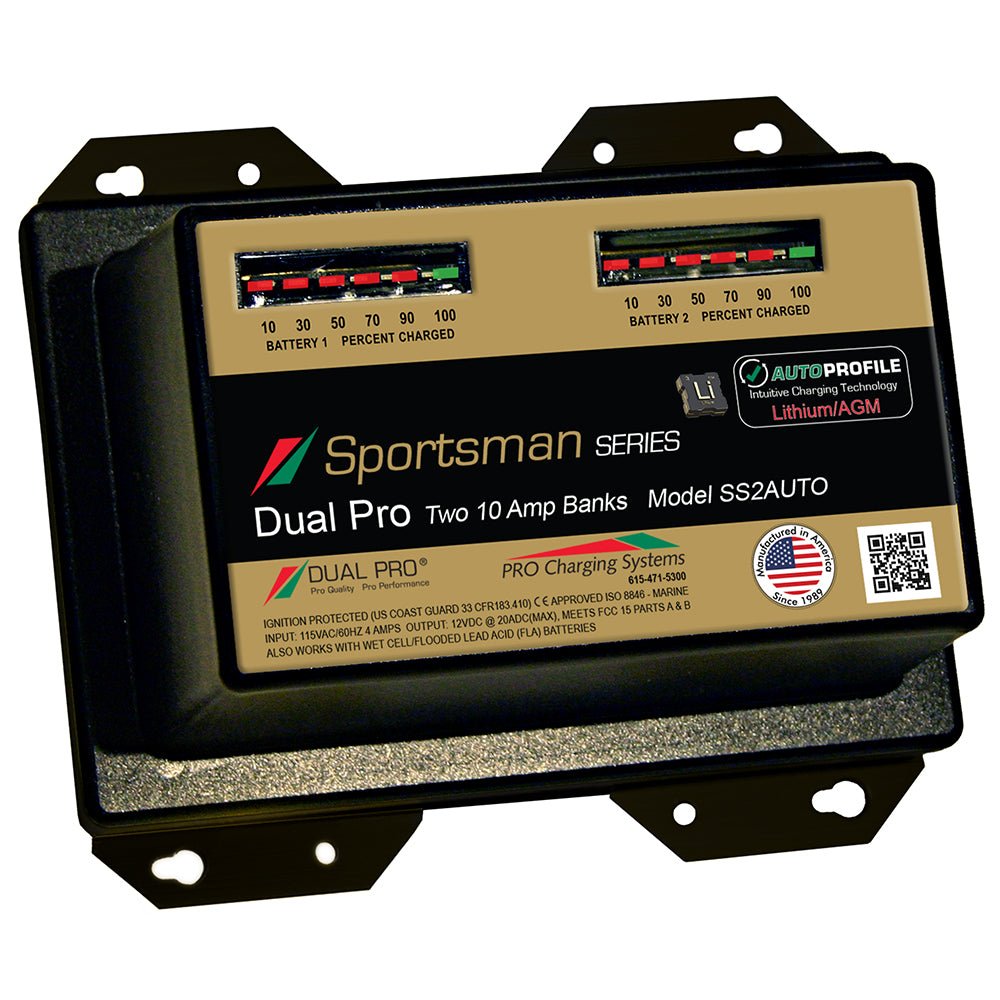 Dual Pro SS2 Auto 20A - 2 - Bank Lithium/AGM Battery Charger - Get Tight Gear