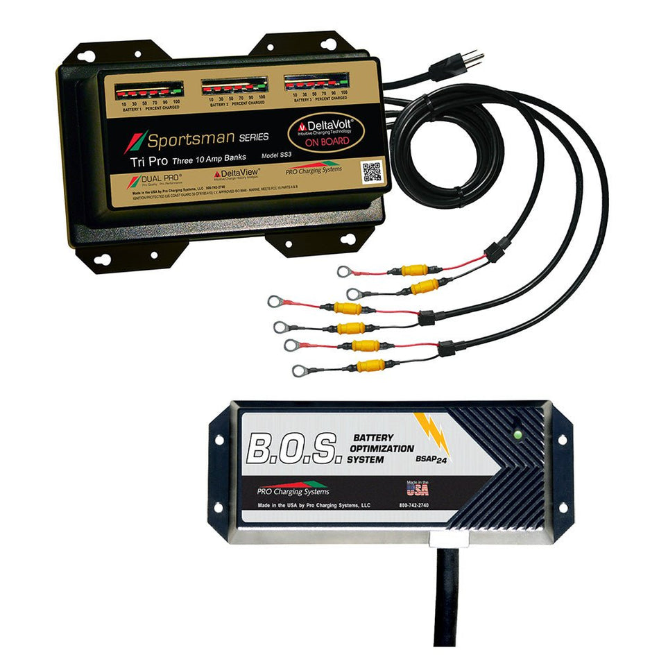 Dual Pro SS3 3 Bank Battery Charger w/3 Bank B.O.S. - Get Tight Gear