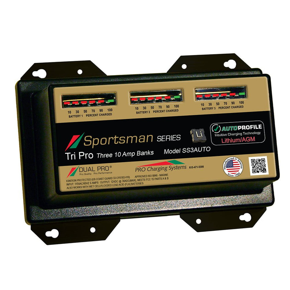 Dual Pro SS3 Auto 30A - 3 - Bank Lithium/AGM Battery Charger - Get Tight Gear