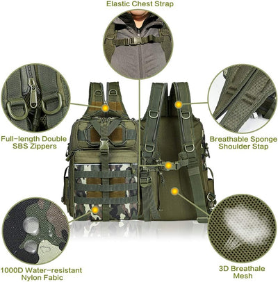 Premium Water-Resistant Fishing Backpack - BLISSWILL Outdoor Tackle Bag for Anglers