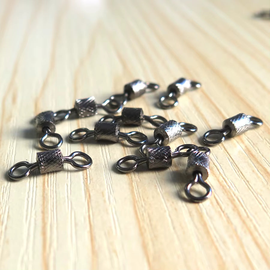 25~50 Pcs/Lot Stainless Steel Rolling Swivels Fishing Hook Connector Accessories
