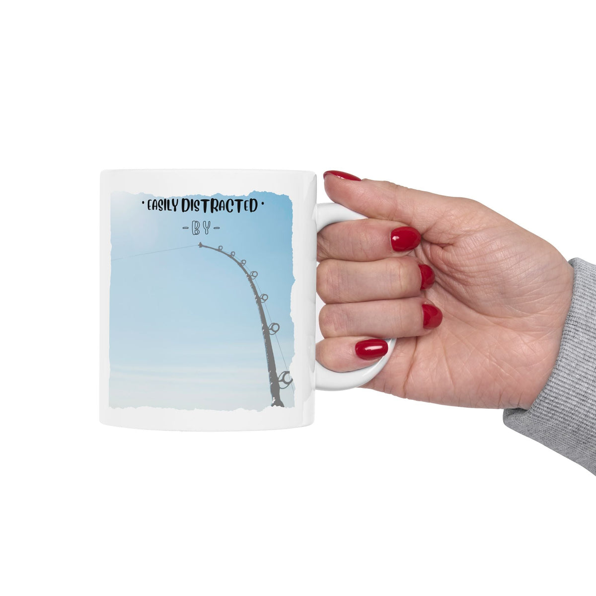 Easily Distracted By Fishing Ceramic Mug - Bent Rod - Get Tight Gear