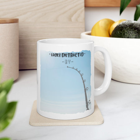 Easily Distracted By Fishing Ceramic Mug - Bent Rod - Get Tight Gear
