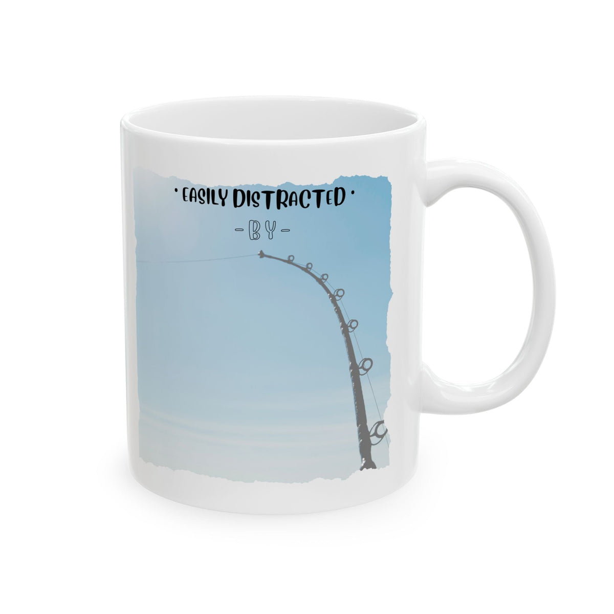 Easily Distracted By Fishing Ceramic Mug - Bent Rod - Get Tight Gear