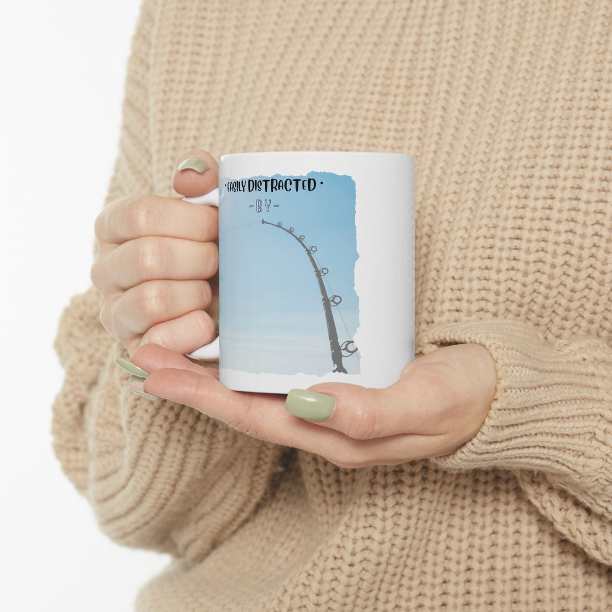 Easily Distracted By Fishing Ceramic Mug - Bent Rod - Get Tight Gear