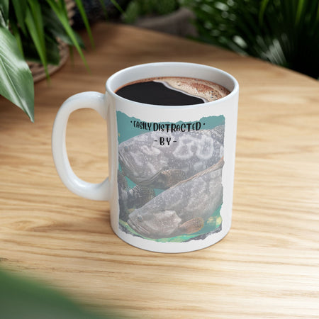 Easily Distracted By Fishing Ceramic Mug - Groupers - Get Tight Gear
