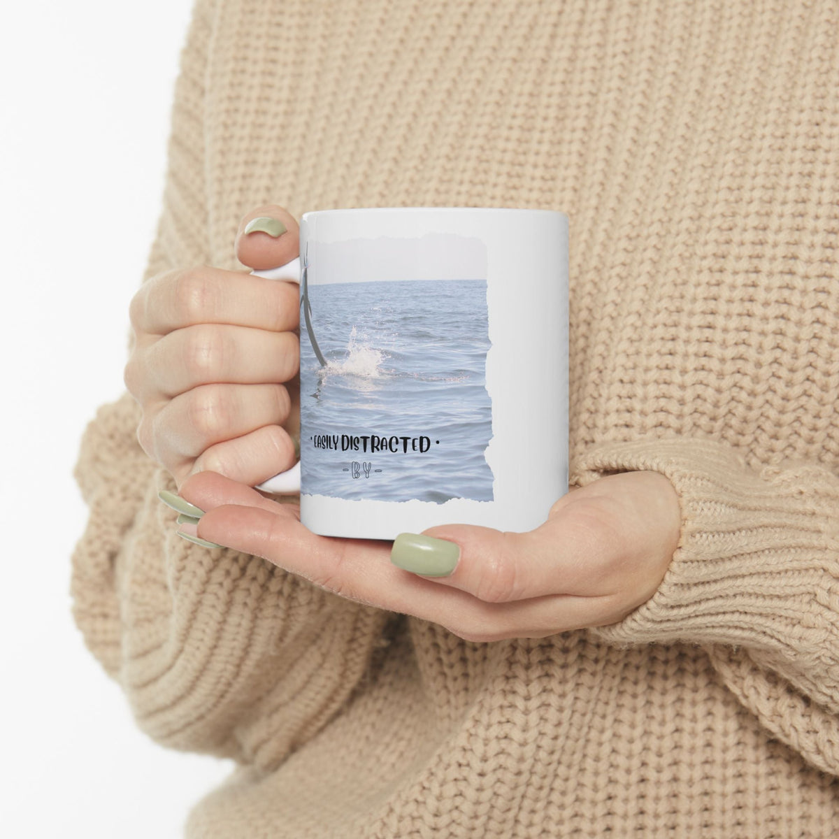 Easily Distracted By Fishing Ceramic Mug - Leaping Sailfish - Get Tight Gear
