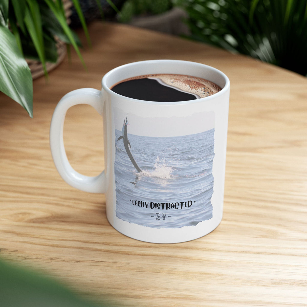 Easily Distracted By Fishing Ceramic Mug - Leaping Sailfish - Get Tight Gear