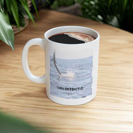 Easily Distracted By Fishing Ceramic Mug - Leaping Sailfish - Get Tight Gear