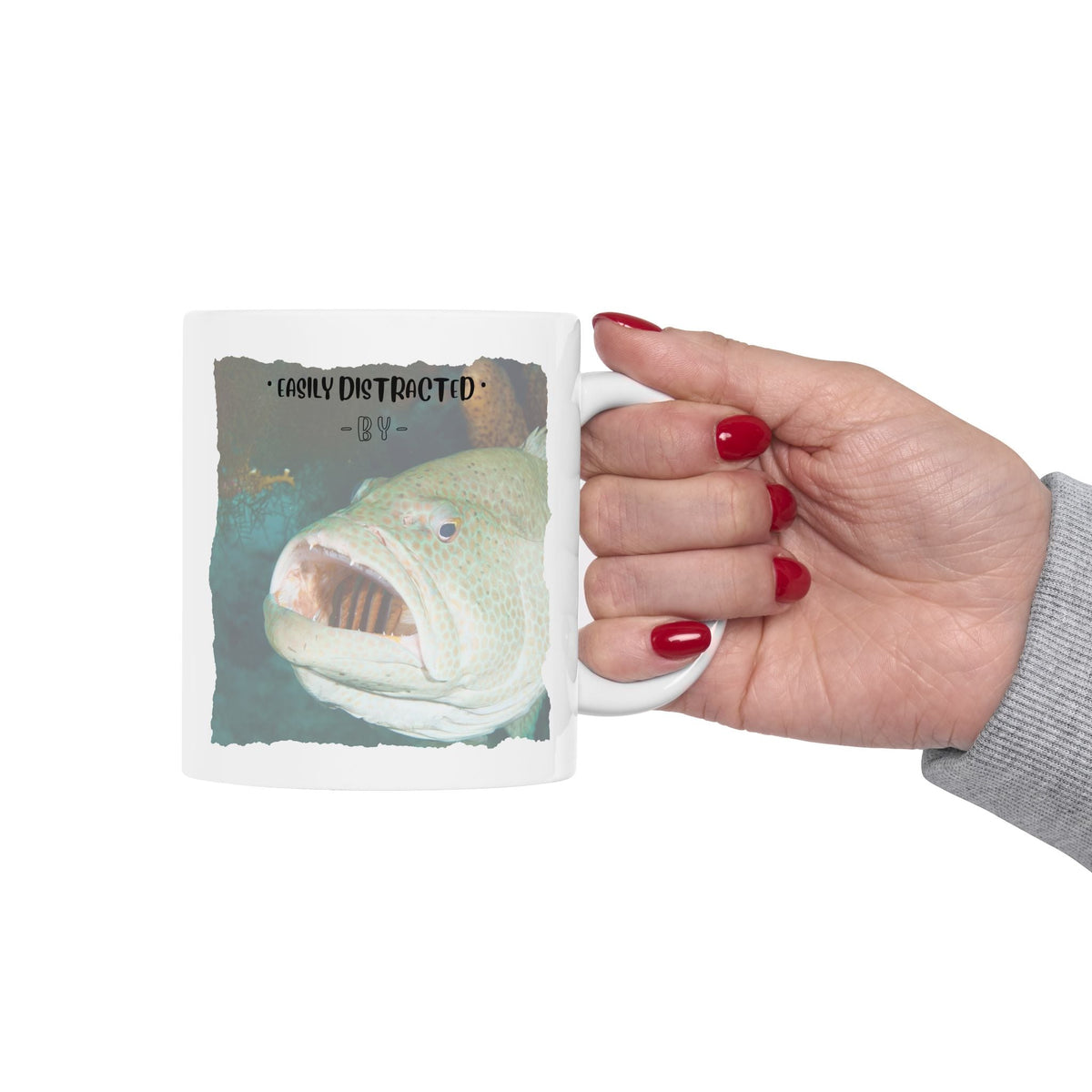 Easily Distracted By Fishing Ceramic Mug - Reef Fish - Get Tight Gear