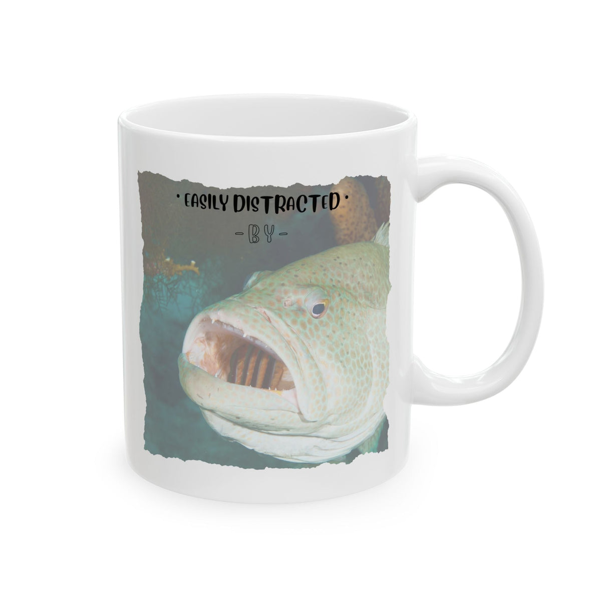 Easily Distracted By Fishing Ceramic Mug - Reef Fish - Get Tight Gear