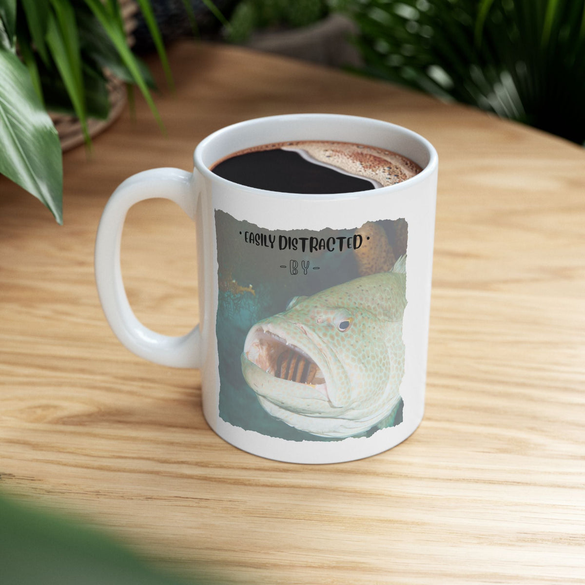Easily Distracted By Fishing Ceramic Mug - Reef Fish - Get Tight Gear