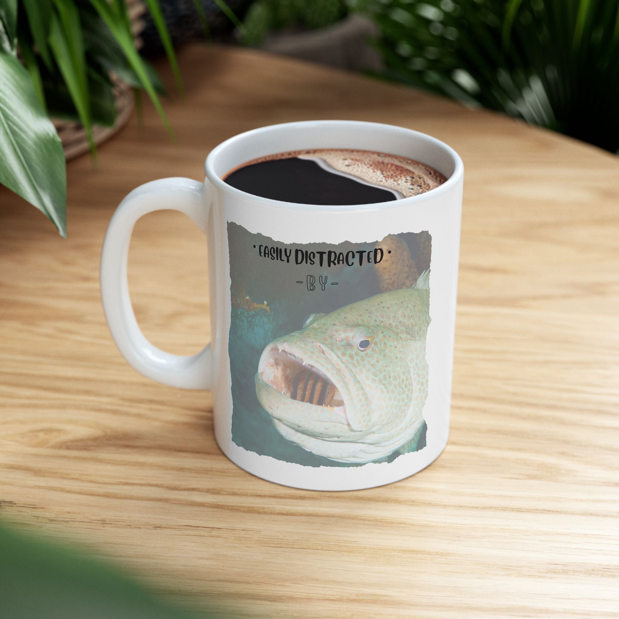 Easily Distracted By Fishing Ceramic Mug - Reef Fish - Get Tight Gear