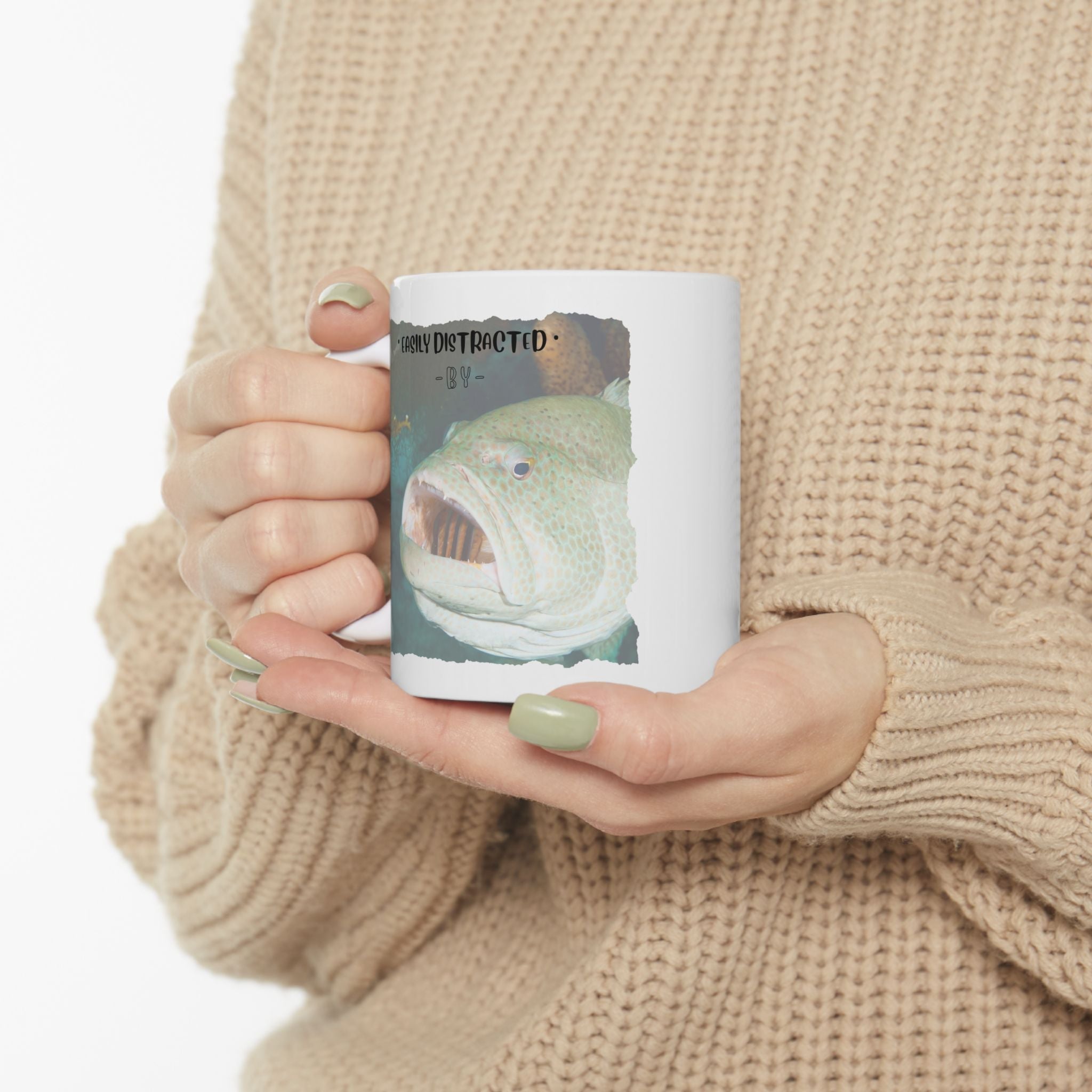 Easily Distracted By Fishing Ceramic Mug - Reef Fish - Get Tight Gear