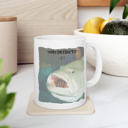 Easily Distracted By Fishing Ceramic Mug - Reef Fish - Get Tight Gear