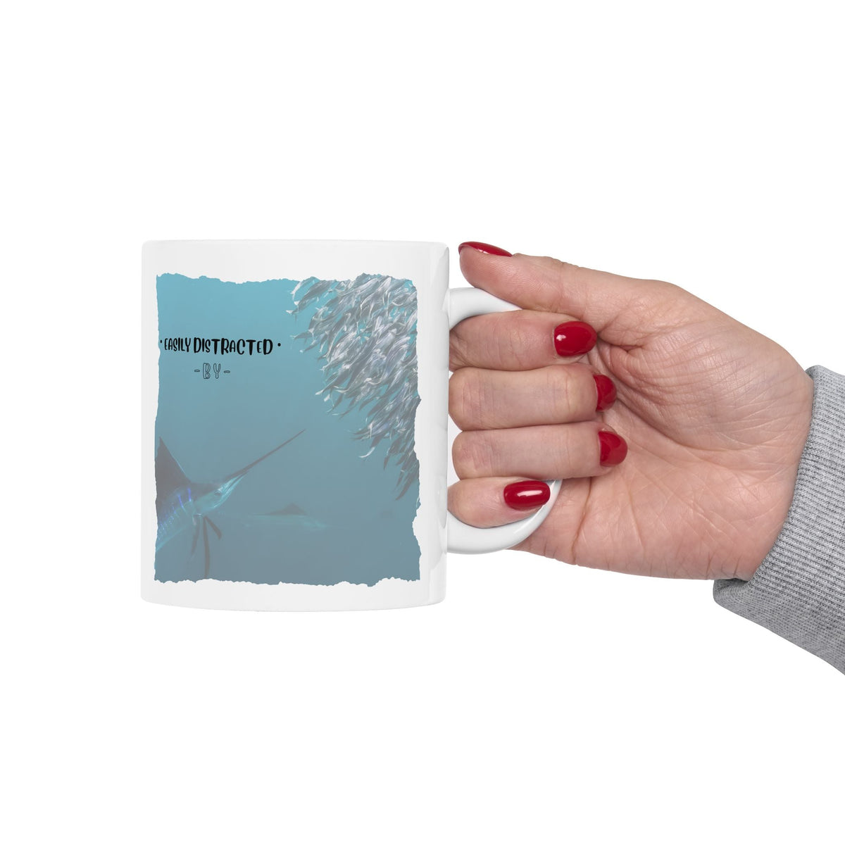 Easily Distracted By Fishing Ceramic Mug - Sailfish - Get Tight Gear