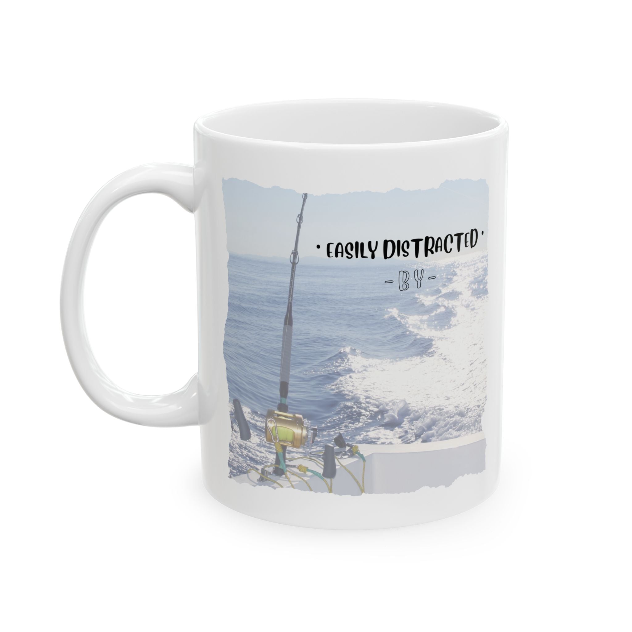 Easily Distracted By Fishing Ceramic Mug - Single Troll - Get Tight Gear