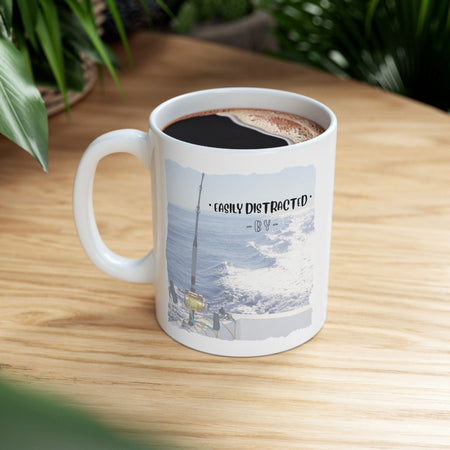 Easily Distracted By Fishing Ceramic Mug - Single Troll - Get Tight Gear