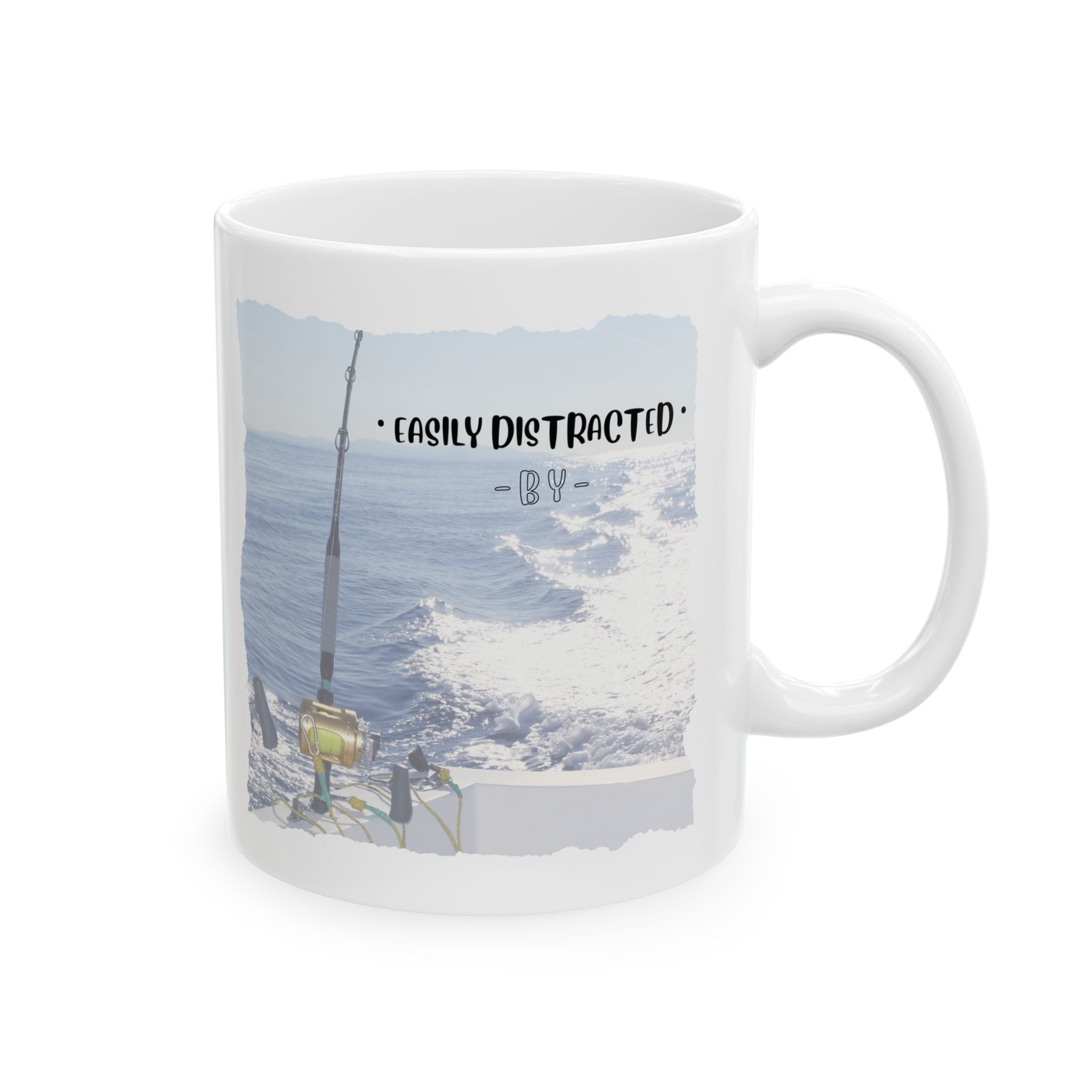 Easily Distracted By Fishing Ceramic Mug - Single Troll - Get Tight Gear