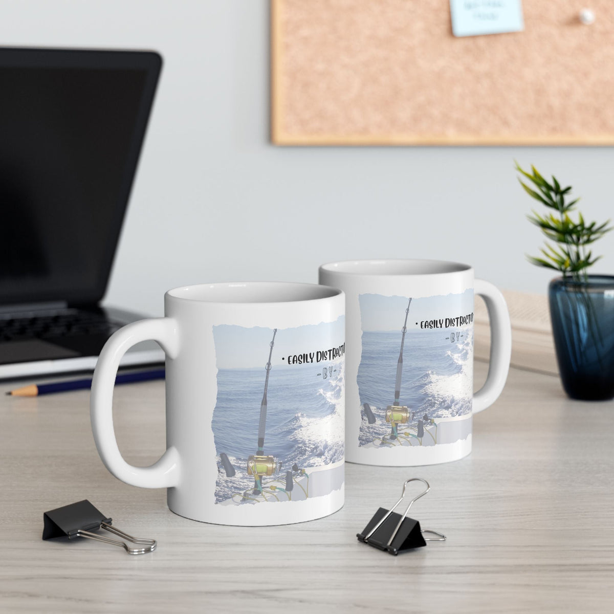 Easily Distracted By Fishing Ceramic Mug - Single Troll - Get Tight Gear